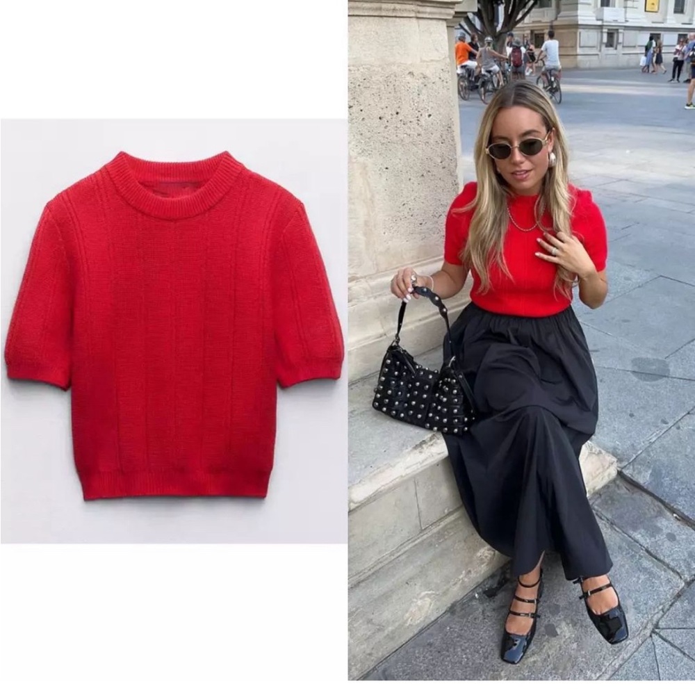 Zara Red south Africa crop sweater